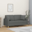 2-osobowa sofa z poduszkami, ciemnoszara, 140 cm, tkanina Lumarko!