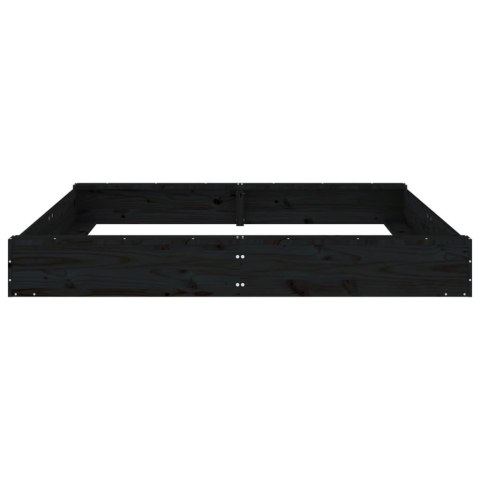 Piaskownica z siedziskami, czarna, kwadratowa, drewno sosnowe Lumarko!