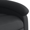 Rozkładany fotel masujący, czarny, skóra naturalna Lumarko!