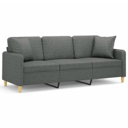 3-osobowa sofa z poduszkami, ciemnoszara, 180 cm, tkanina Lumarko!
