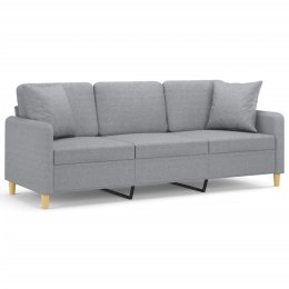 3-osobowa sofa z poduszkami, jasnoszara, 180 cm, tkanina Lumarko!