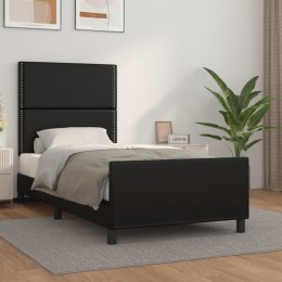 Rama łóżka z zagłówkiem, czarna, 100x200 cm, sztuczną skórą Lumarko!