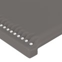 Zagłówek do łóżka z LED, szary, 200x5x78/88 cm, sztuczna skóra Lumarko!