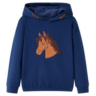 Bluza dziecięca z kapturem i motywem konia, granatowa, 104 Lumarko!