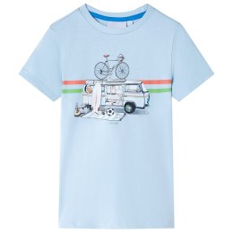 Koszulka dziecięca z nadrukiem busa, jasnoniebieska, 104 Lumarko!