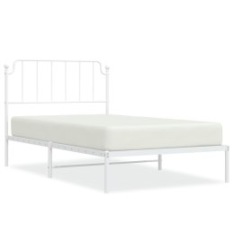 Metalowa rama łóżka z wezgłowiem, biała, 107x203 cm Lumarko!