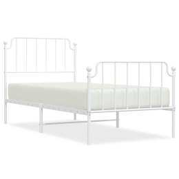 Metalowa rama łóżka z wezgłowiem i zanóżkiem, biała, 90x200 cm Lumarko!