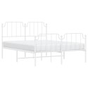Metalowa rama łóżka z wezgłowiem i zanóżkiem, biała, 140x190 cm Lumarko!