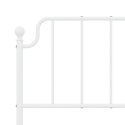 Metalowa rama łóżka z wezgłowiem i zanóżkiem, biała, 140x190 cm Lumarko!