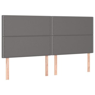 Zagłówki do łóżka, 4 szt, szare, 100x5x78/88cm sztuczna skóra Lumarko!