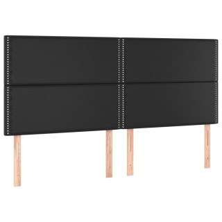 Zagłówki do łóżka, 4 szt, czarny, 100x5x78/88cm, sztuczna skóra Lumarko!