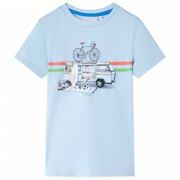Koszulka dziecięca z nadrukiem busa, jasnoniebieska, 116 Lumarko!