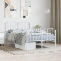Metalowa rama łóżka z wezgłowiem i zanóżkiem, biała, 120x200 cm Lumarko!