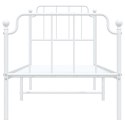 Metalowa rama łóżka z wezgłowiem i zanóżkiem, biała, 75x190 cm Lumarko!