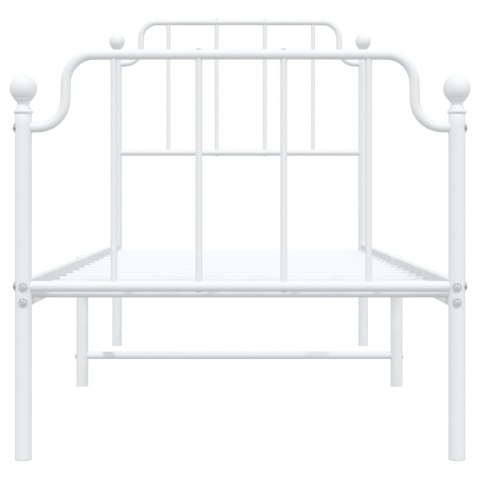 Metalowa rama łóżka z wezgłowiem i zanóżkiem, biała, 75x190 cm Lumarko!
