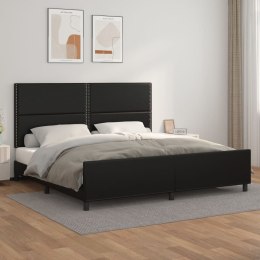 Rama łóżka z zagłówkiem, czarne, 200x200 cm, sztuczną skórą Lumarko!