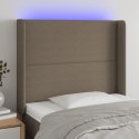Zagłówek do łóżka z LED, taupe, 103x16x118/128 cm, tkanina Lumarko!