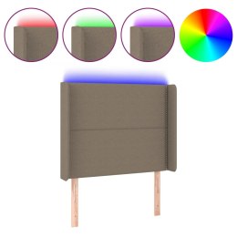 Zagłówek do łóżka z LED, taupe, 103x16x118/128 cm, tkanina Lumarko!
