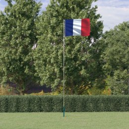Flaga Francji z masztem, 5,55 m, aluminium Lumarko!