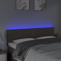 Zagłówek do łóżka z LED, taupe, 144x5x78/88 cm, tkanina Lumarko!