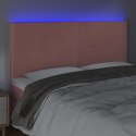 Zagłówek do łóżka z LED, różowy, 200x5x118/128 cm, aksamit Lumarko!