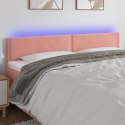 Zagłówek do łóżka z LED, różowy, 200x5x78/88 cm, aksamit Lumarko!