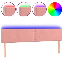 Zagłówek do łóżka z LED, różowy, 200x5x78/88 cm, aksamit Lumarko!