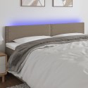 Zagłówek do łóżka z LED, taupe, 180x5x78/88 cm, tkanina Lumarko!