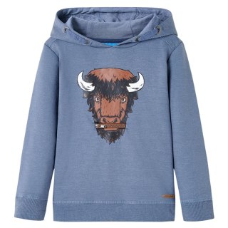 Bluza dziecięca z kapturem, niebieski melanż, 104 Lumarko!