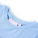 Koszulka dziecięca, z falbankami, brokatowy napis, jasnoniebieska, 140 Lumarko!