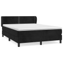 Łóżko kontynentalne z materacem, czarne, 140x200 cm, aksamit Lumarko!