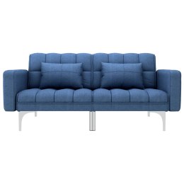 Sofa rozkładana, niebieska, tapicerowana tkaniną Lumarko!