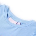 Koszulka dziecięca, z falbankami, brokatowy napis, jasnoniebieska, 104 Lumarko!