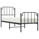 Metalowa rama łóżka z wezgłowiem i zanóżkiem, czarna, 75x190 cm Lumarko!
