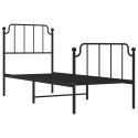 Metalowa rama łóżka z wezgłowiem i zanóżkiem, czarna, 75x190 cm Lumarko!