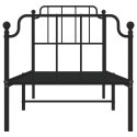 Metalowa rama łóżka z wezgłowiem i zanóżkiem, czarna, 75x190 cm Lumarko!