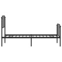 Metalowa rama łóżka z wezgłowiem i zanóżkiem, czarna, 75x190 cm Lumarko!