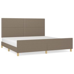 Rama łóżka z zagłówkiem, kolor taupe, 200x200 cm, obita tkaniną Lumarko!