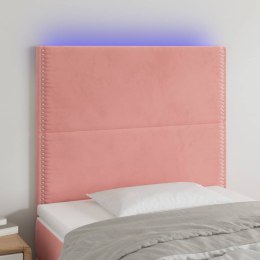 Zagłówek do łóżka z LED, różowy, 100x5x118/128 cm, aksamit Lumarko!