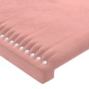 Zagłówek do łóżka z LED, różowy, 80x5x118/128 cm, aksamit Lumarko!