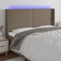 Zagłówek do łóżka z LED, taupe, 203x16x118/128 cm, tkanina Lumarko!