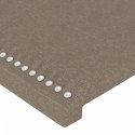 Zagłówek do łóżka z LED, taupe, 203x16x118/128 cm, tkanina Lumarko!