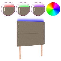 Zagłówek do łóżka z LED, taupe, 80x5x118/128 cm, tkanina Lumarko!