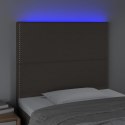 Zagłówek do łóżka z LED, taupe, 80x5x118/128 cm, tkanina Lumarko!