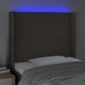 Zagłówek do łóżka z LED, taupe, 83x16x118/128 cm, tkanina Lumarko!