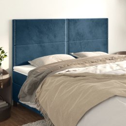 Zagłówki do łóżka, 4 szt, ciemnoniebieski, 80x5x78/88cm aksamit Lumarko!