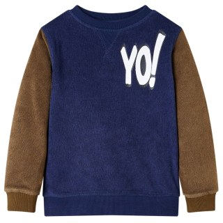 Bluza dziecięca z patchworkowym wzorem, granatowa, 116 Lumarko!