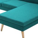 Sofa z leżanką, obita tkaniną, 186 x 136 x 79 cm, zielona Lumarko!
