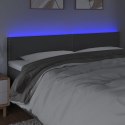 Zagłówek do łóżka z LED, ciemnoszary, 180x5x78/88 cm, tkanina Lumarko!