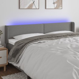 Zagłówek do łóżka z LED, ciemnoszary, 183x16x78/88 cm, tkanina Lumarko!